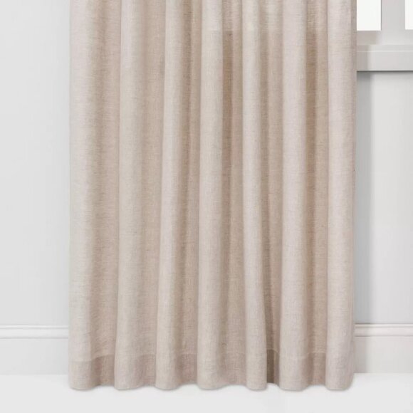 Threshold Light Filtering Linen Single Natural Khaki Curtain Panel 54 x 84 NWOT - Picture 3 of 7